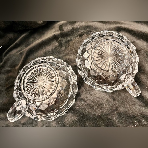 Fostoria American Cubist Nappy Bowls Set of 2 Crystal Snack Cups Soup Votive MCM - Picture 12 of 14